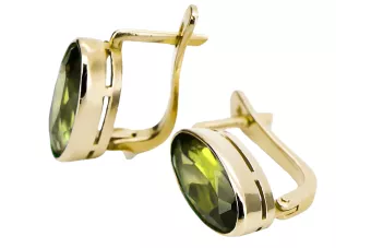 Aur galben 14K Peridot galben Cercei Vintage vec001y